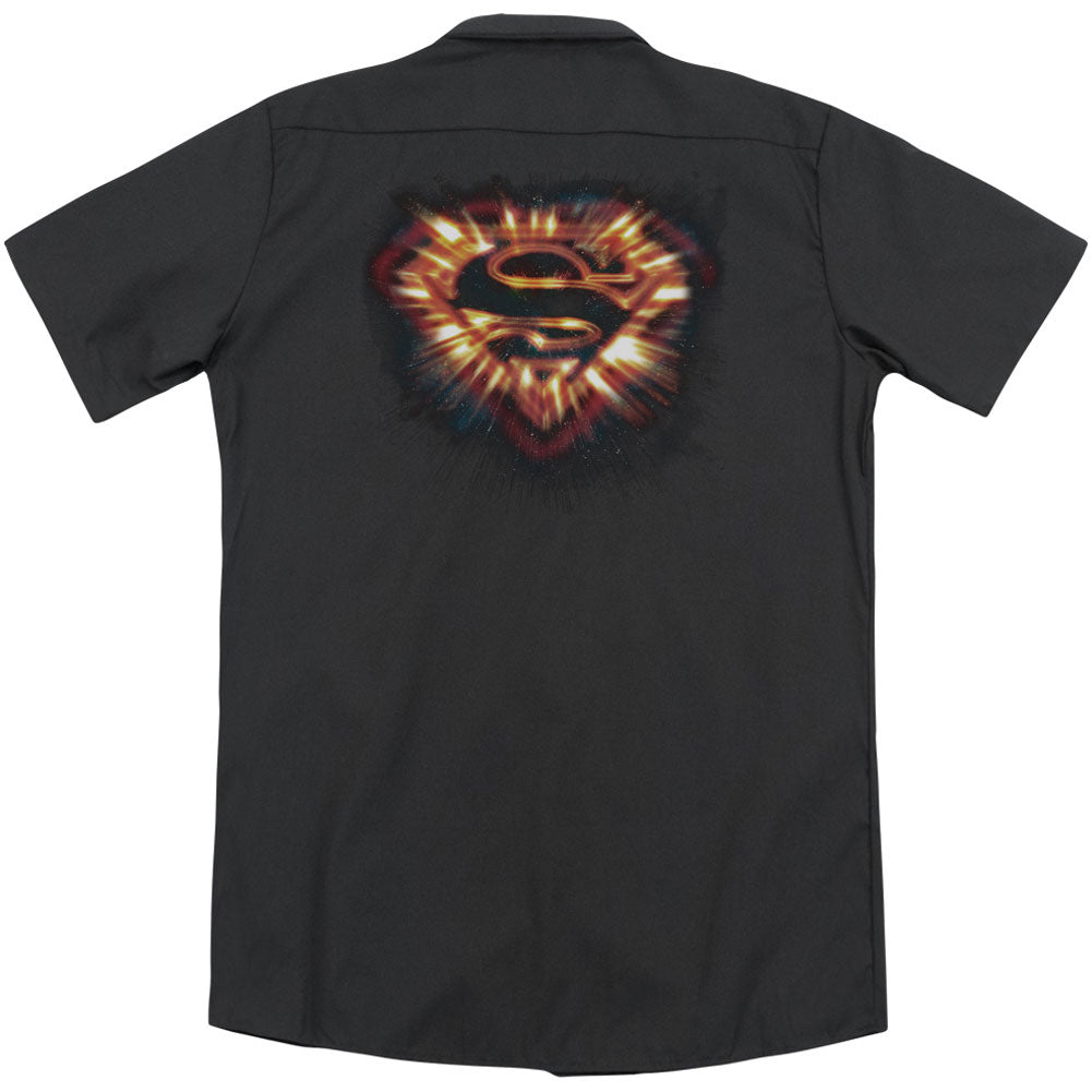 Superman Space Burst Shield (Back Print) Workshirt Back