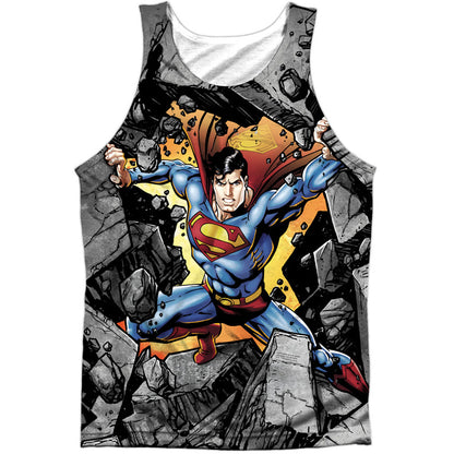 Superman Break On Through 100% Poly Mens Tank Front