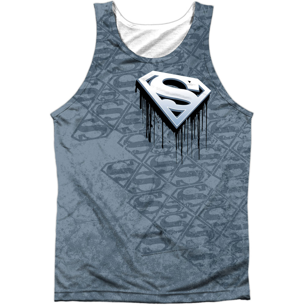 Superman Drip And Repeat 100% Poly Mens Tank Front