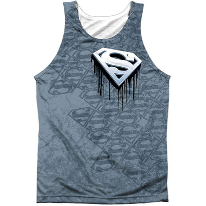 Superman Drip And Repeat 100% Poly Mens Tank Front