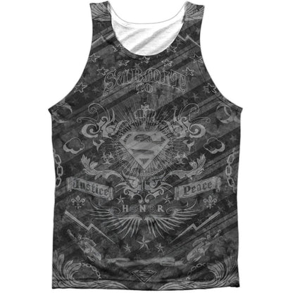 Superman Submit 100% Poly Mens Tank Front