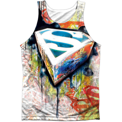 Superman Urban Shields 100% Poly Mens Tank Front