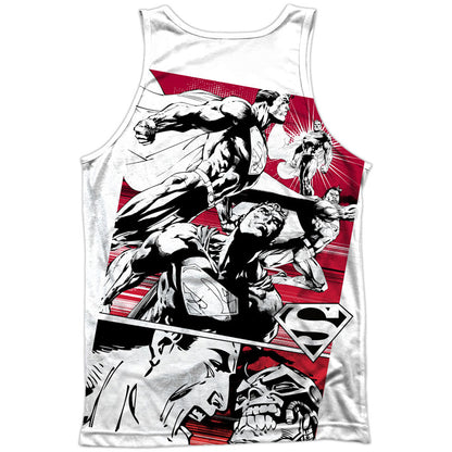 Superman Angry Red 100% Poly Mens Tank Back