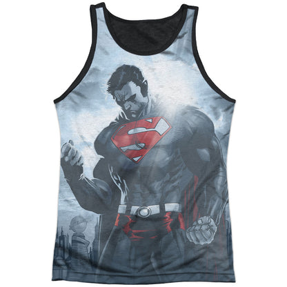 Superman Light Of The Sun Black Back Mens Tank Front