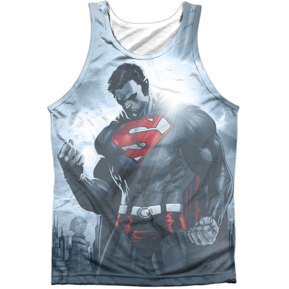 Superman Light Of The Sun 100% Poly Mens Tank Front