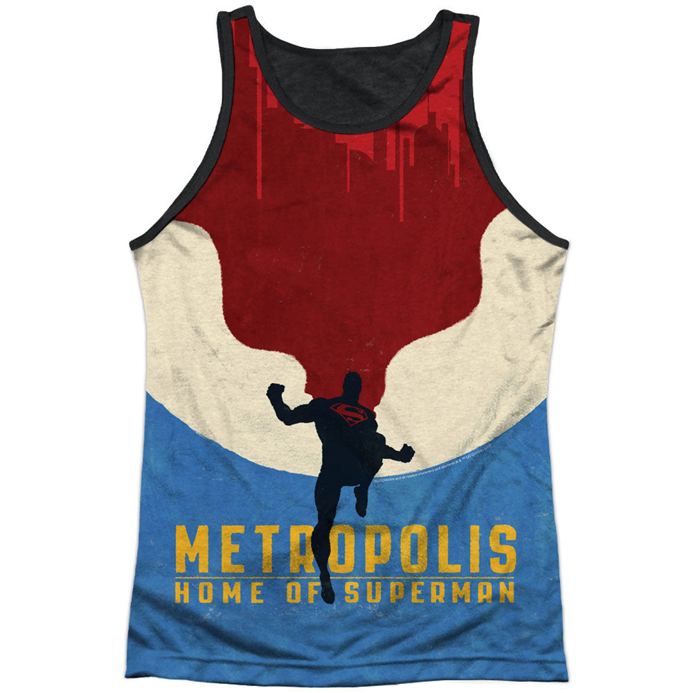 Superman Home Black Back Mens Tank Front