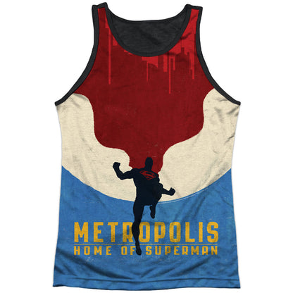 Superman Home Black Back Mens Tank Front