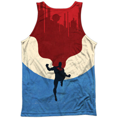 Superman Home 100% Poly Front/Back Print Mens Tank Back