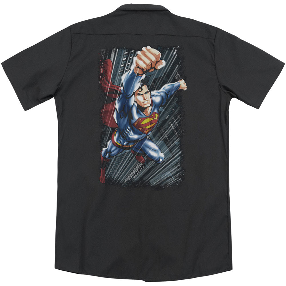Superman Faster Than(Back Print) Workshirt Back
