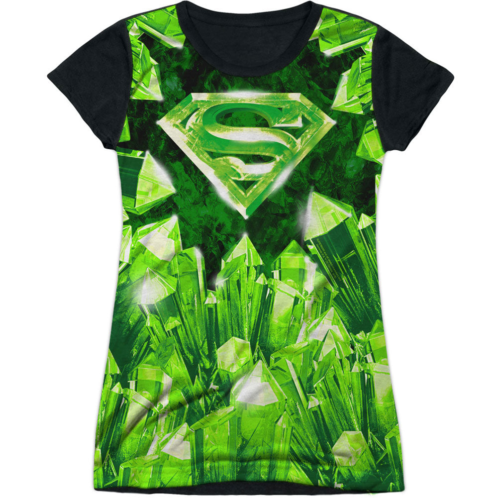 Superman Kryptonite Shield Sublimation Junior Top Front