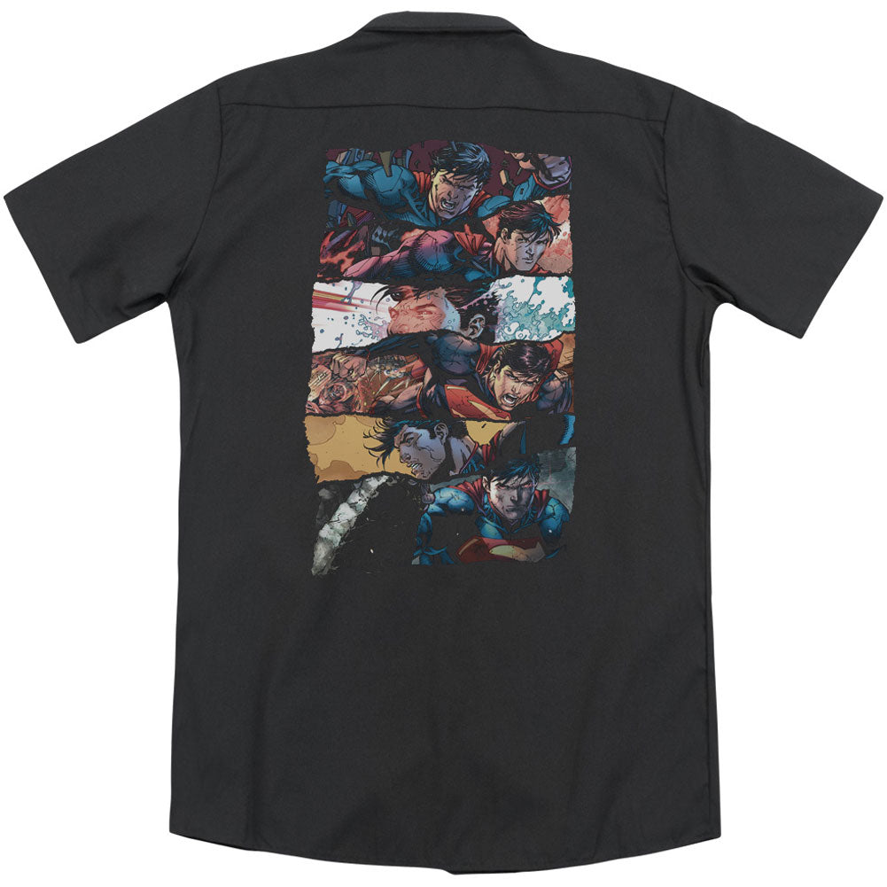 Superman Torn Collage(Back Print) Workshirt Back