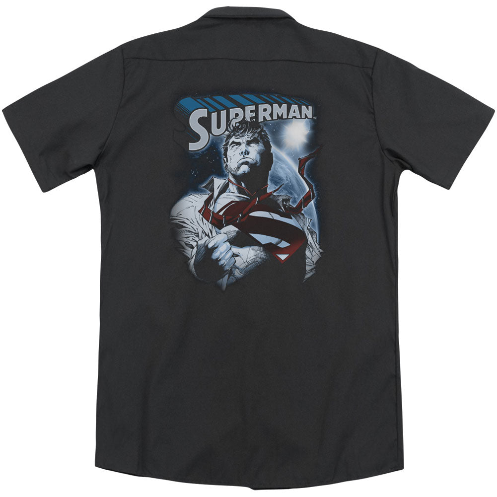 Superman Protect Earth(Back Print) Workshirt Back