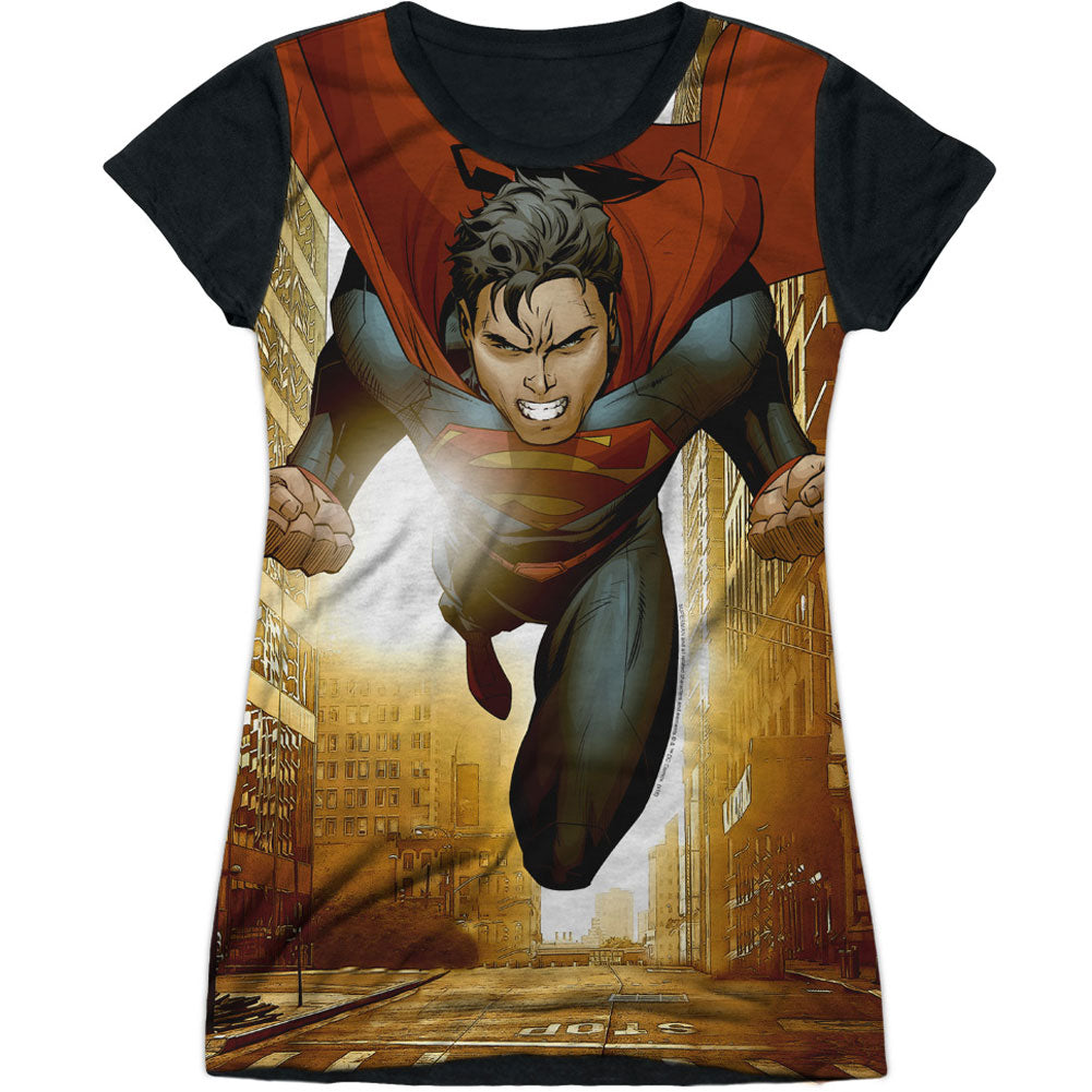 Superman Up Up City Sublimation Junior Top Front