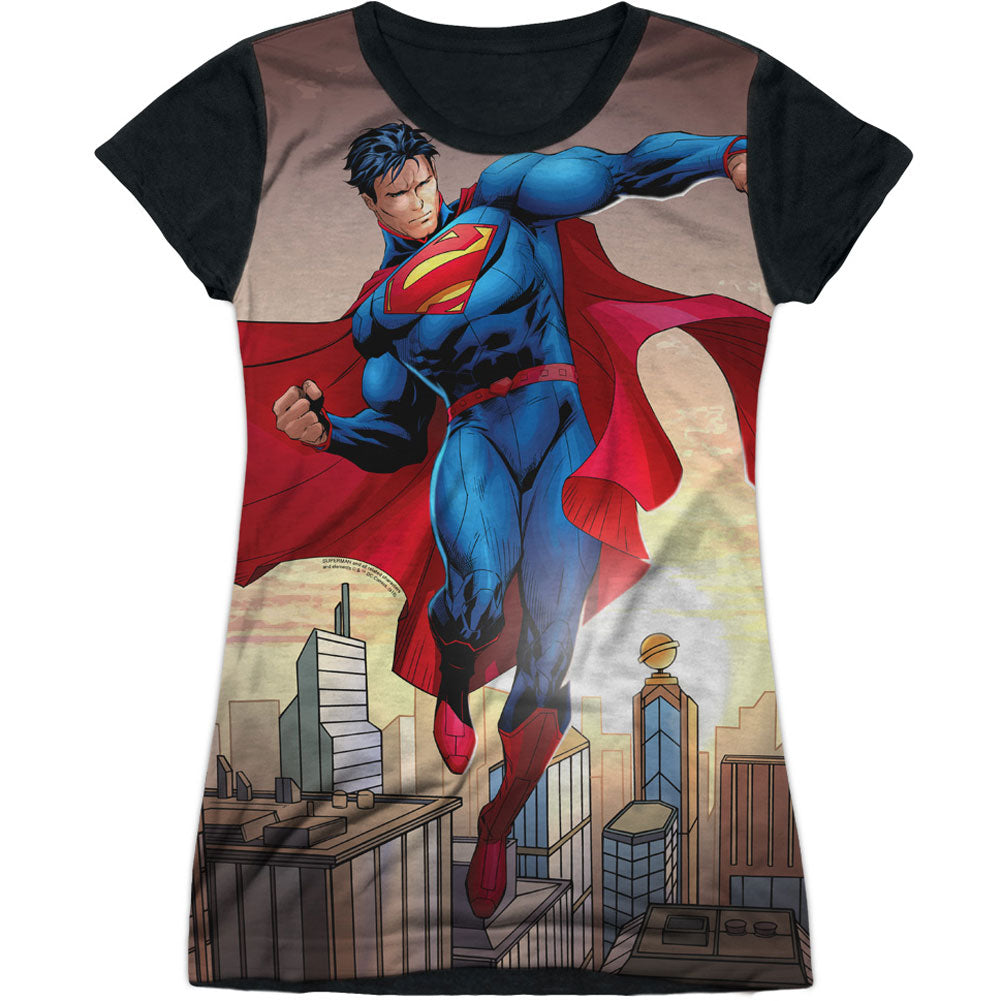 Superman Light And Darkseid Sublimation Junior Top Front