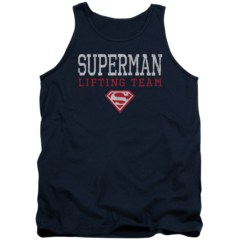 Superman Lifting Team Mens Tank Front