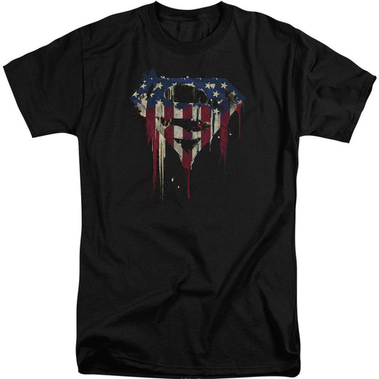 Superman Bleeding Shield Adult Tall T-shirt Tall Front