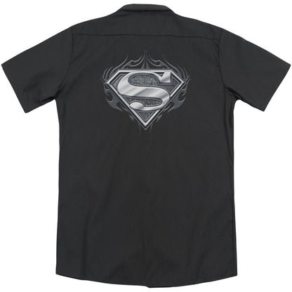 Superman Biker Metal (Back Print) Workshirt Back