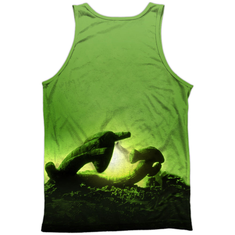 Alien Ship 100% Poly Front/Back Print Mens Tank Back
