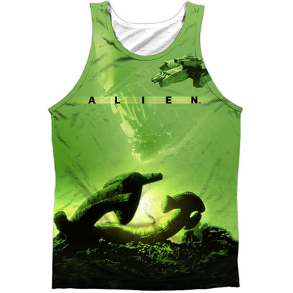 Alien Ship 100% Poly Front/Back Print Mens Tank Front