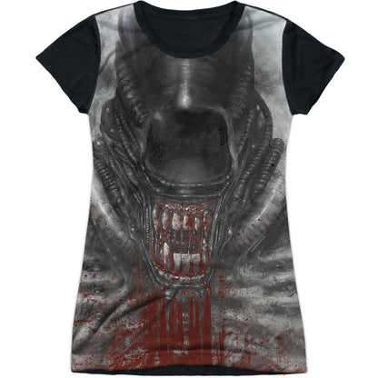 Alien Blood Drool Sublimation Junior Top Front