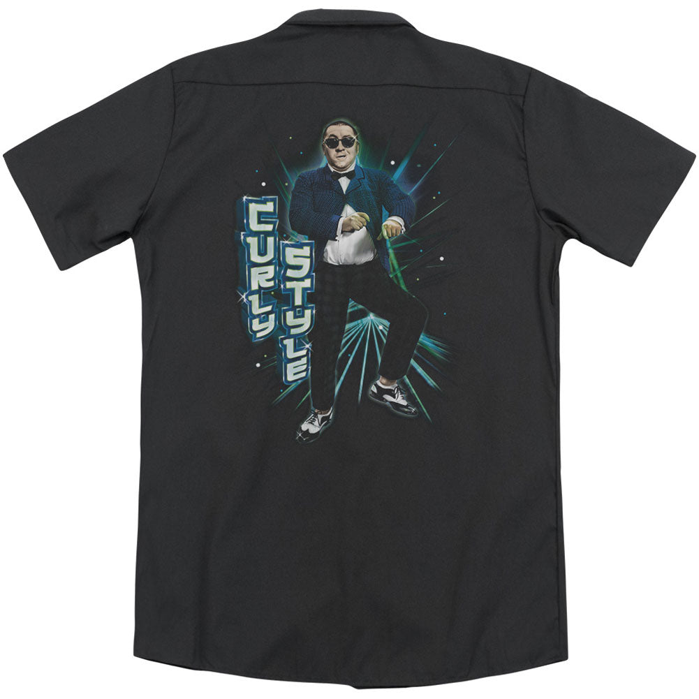 Three Stooges Curly Style (Back Print) Workshirt Back