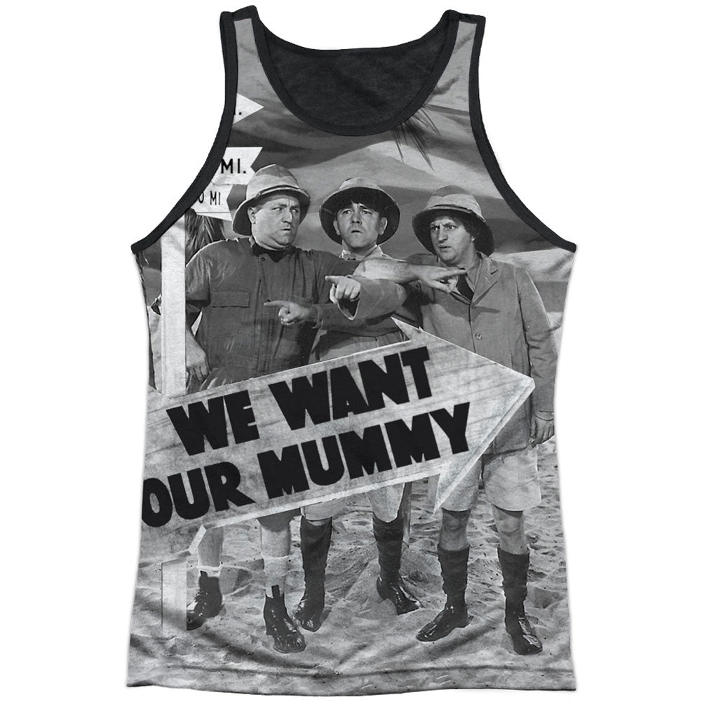 Three Stooges Tunis 1500 Black Back Mens Tank Front
