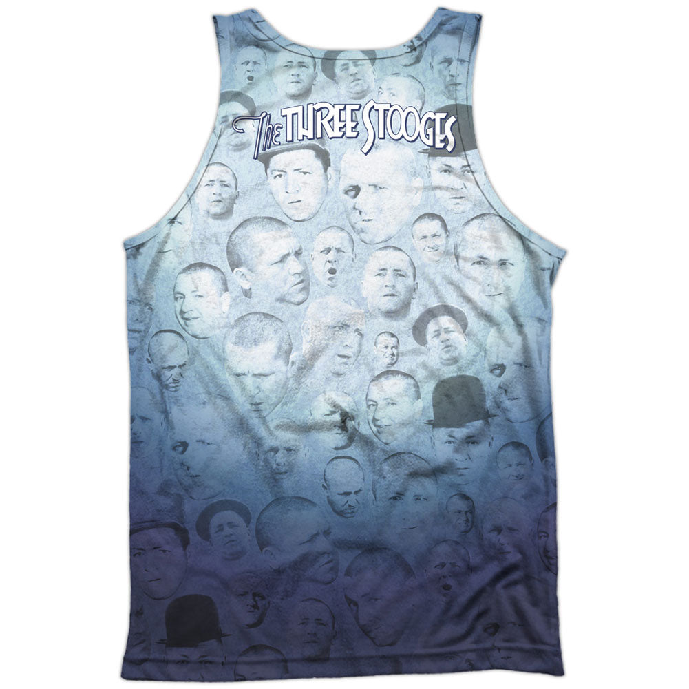 Three Stooges Curly Heads 100% Poly Mens Tank Back