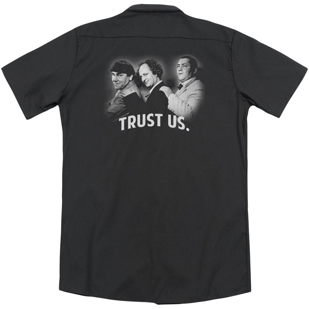 Three Stooges Turst Us(Back Print) Workshirt Back