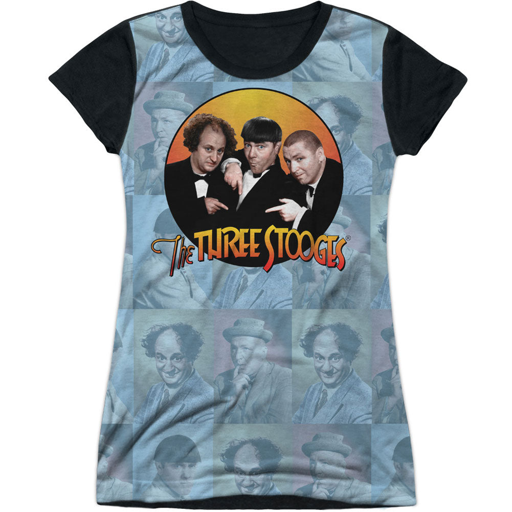 Three Stooges Portraits Sublimation Junior Top Front