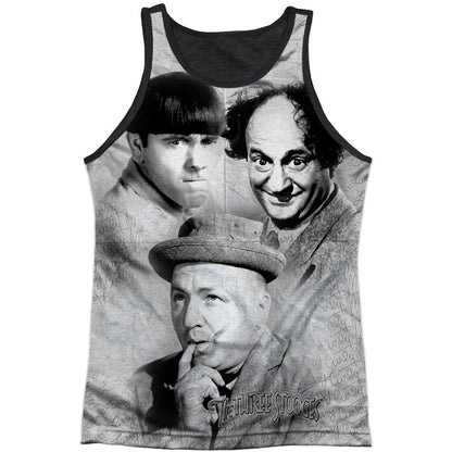 Three Stooges Signature Black Back Mens Tank Front