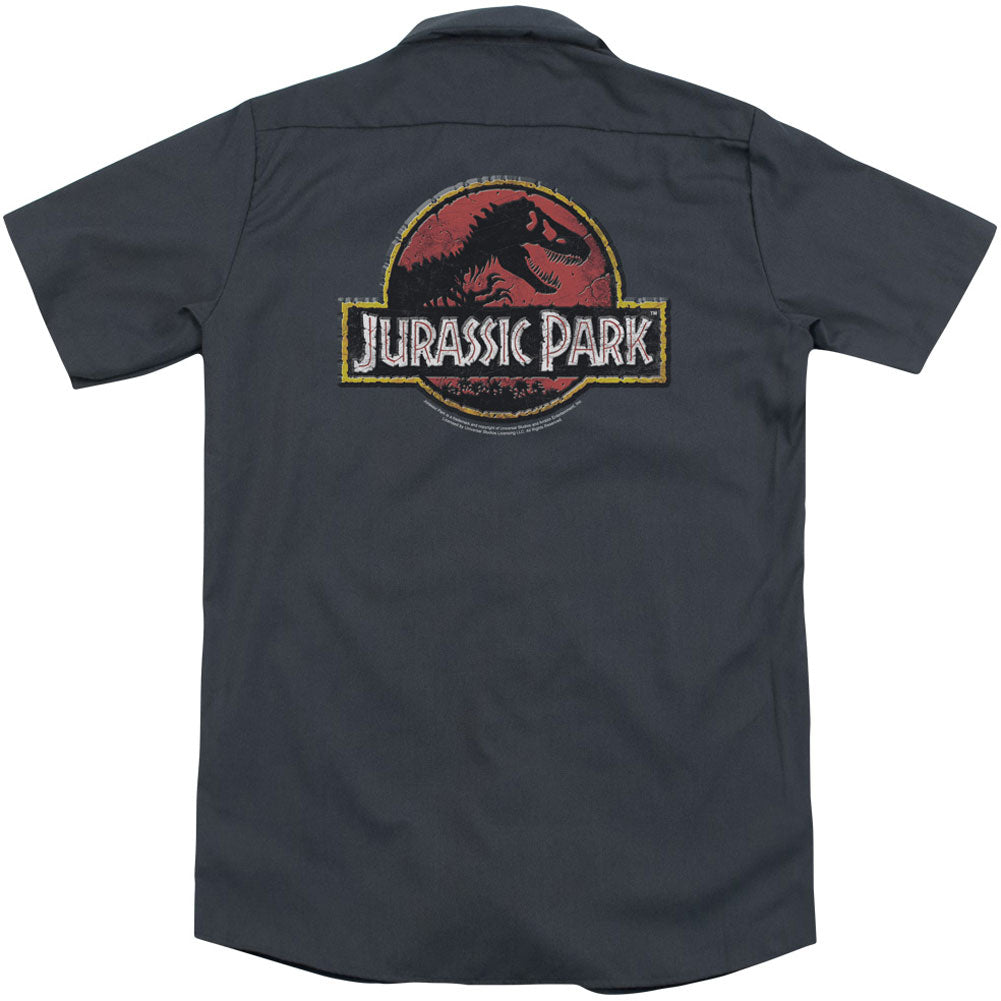 Jurassic Park Stone Logo (Back Print) Workshirt Back
