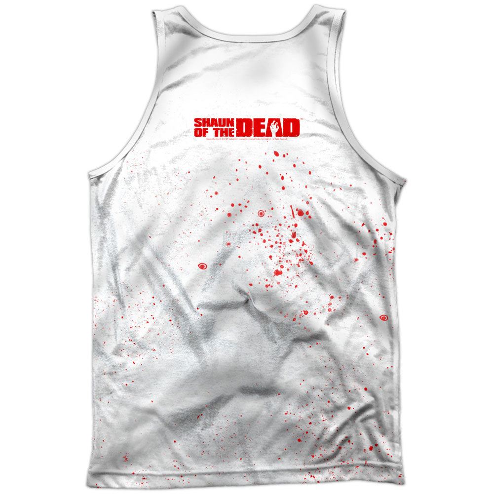 Shaun Of The Dead Bloody Shirt 100% Poly Mens Tank Back