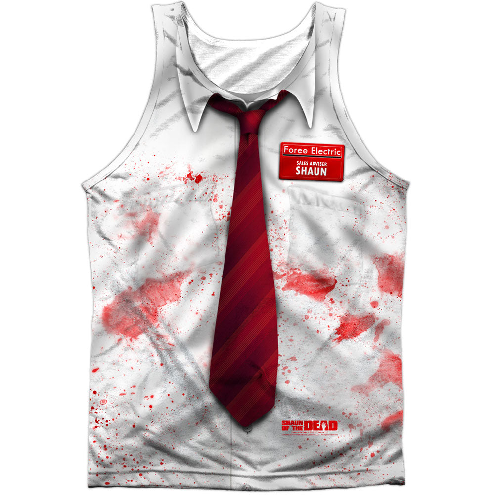 Shaun Of The Dead Bloody Shirt 100% Poly Mens Tank Front