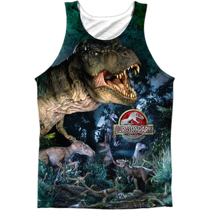 Jurassic Park Dinos Gather 100% Poly Mens Tank