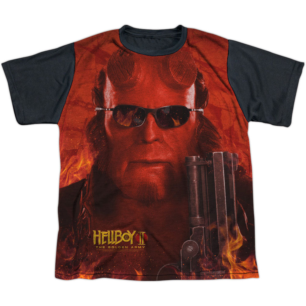 Hellboy Big Red Youth Black Back 100% Poly Sublimation T-shirt Front
