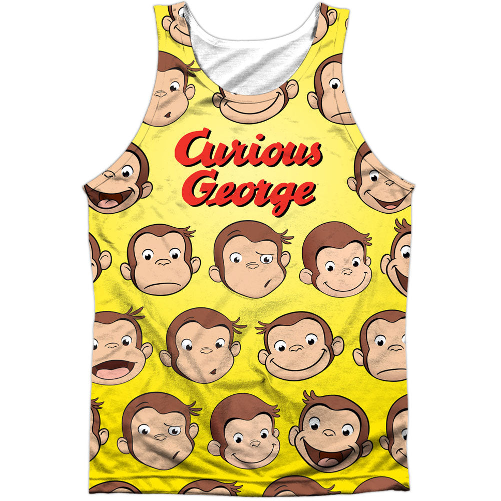 Curious George Curious Faces 100% Poly Mens Tank