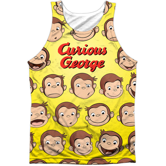 Curious George Curious Faces 100% Poly Mens Tank