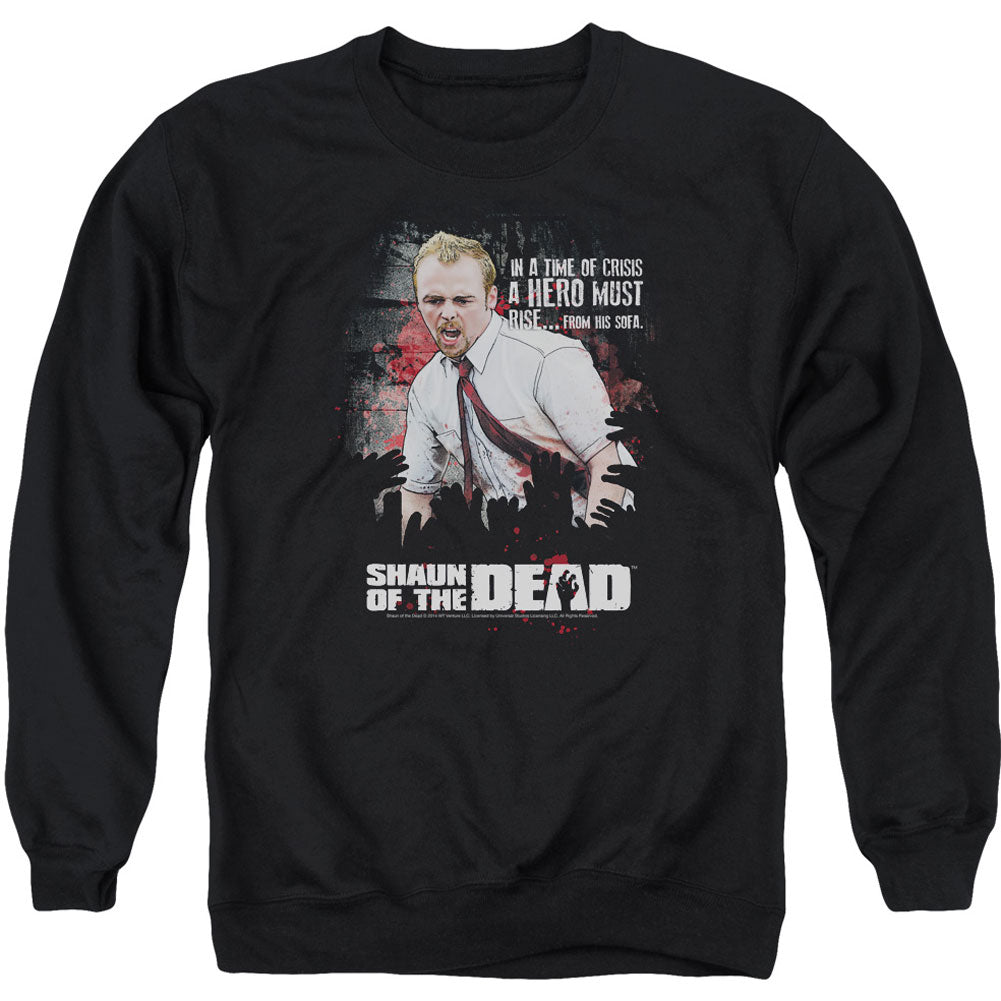 Shaun Of The Dead Hero Must Rise Adult Sweatshirt Front