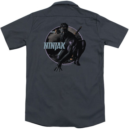 Crouching Ninjak(Back Print) Workshirt Back