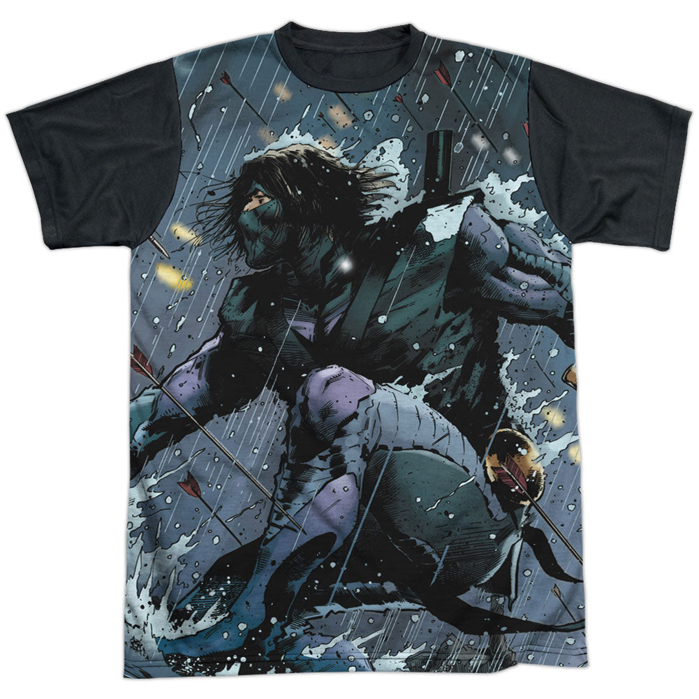 Ninjak Raining Arrows Black Back 100% Poly Sublimation T-shirt Front