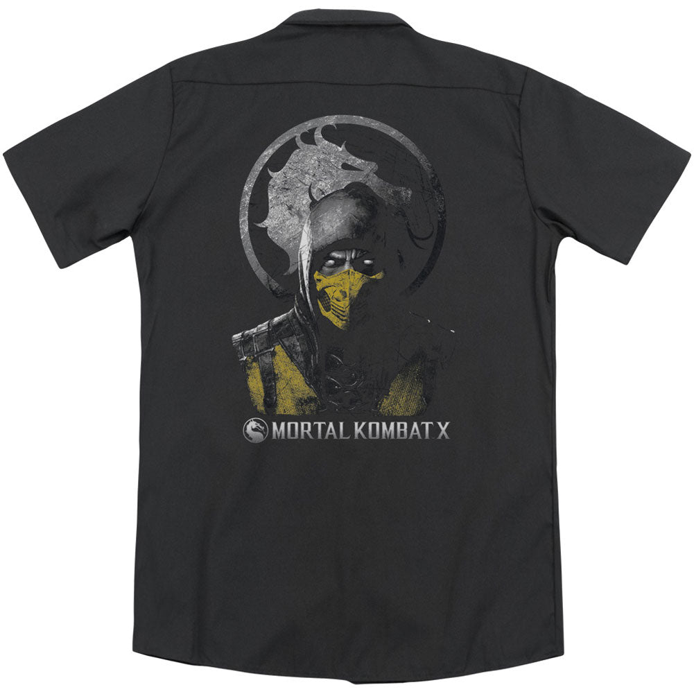 Mortal Kombat X Scorpion Bust (Back Print) Workshirt Back