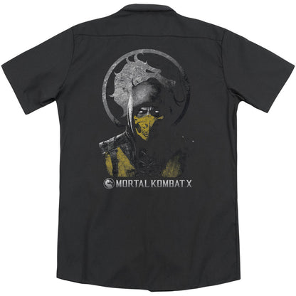 Mortal Kombat X Scorpion Bust (Back Print) Workshirt Back