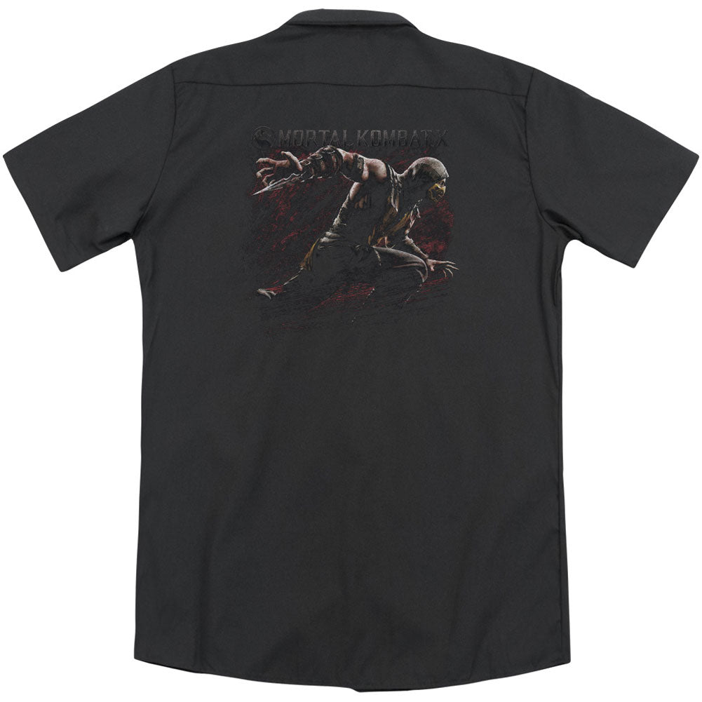 Mortal Kombat X Scorpion Lunge (Back Print) Workshirt Back