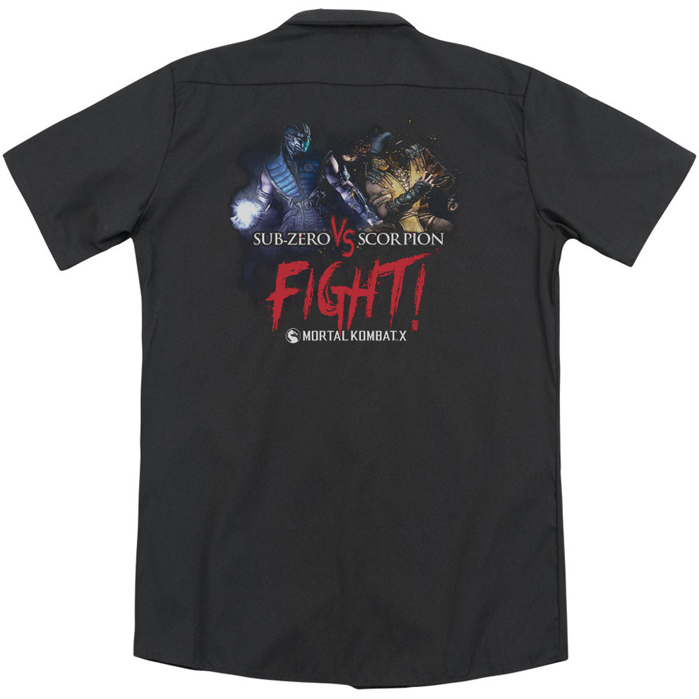 Mortal Kombat X Fight (Back Print) Workshirt Back