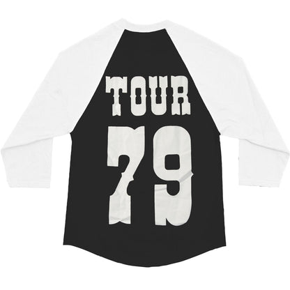 Waylon Jennings Tour 79 Black Raglan Baseball Jersey Back