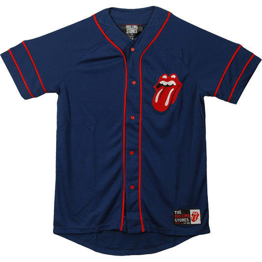 Rolling Stones Blue Baseball Jersey Front