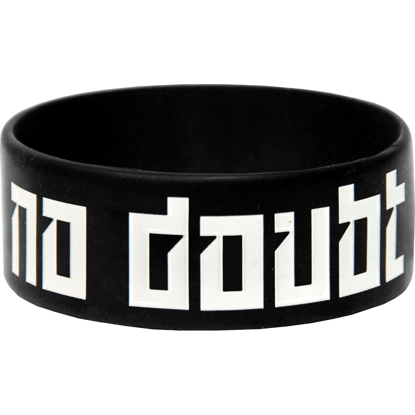 No Doubt White Logo Rubber Bracelet Front