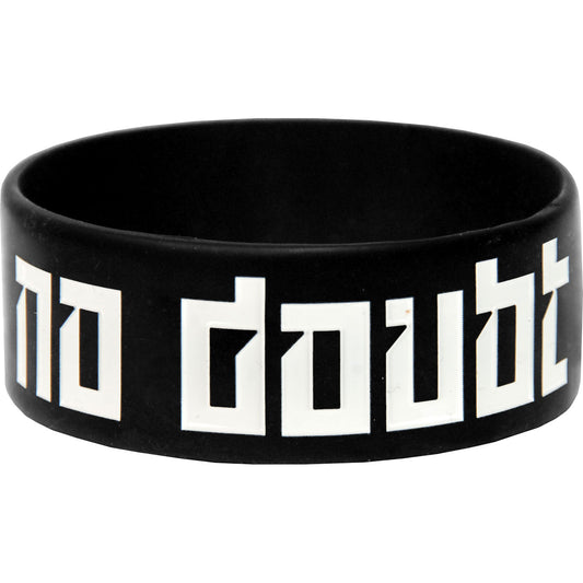 No Doubt White Logo Rubber Bracelet Front