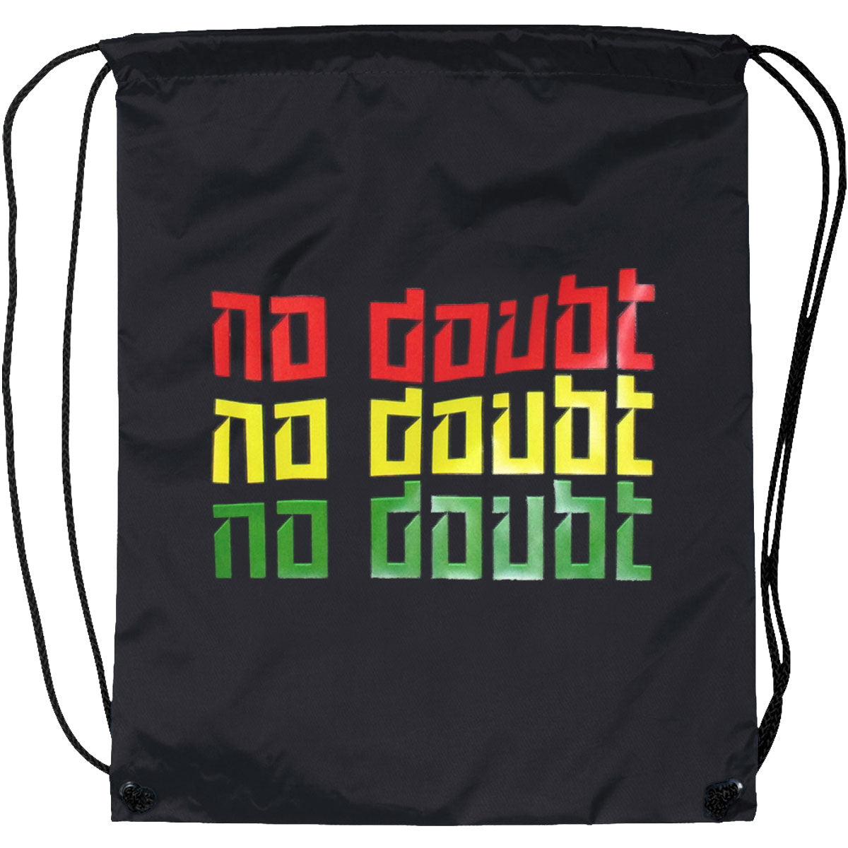 No Doubt Tri Color Drawstring Backpack Front