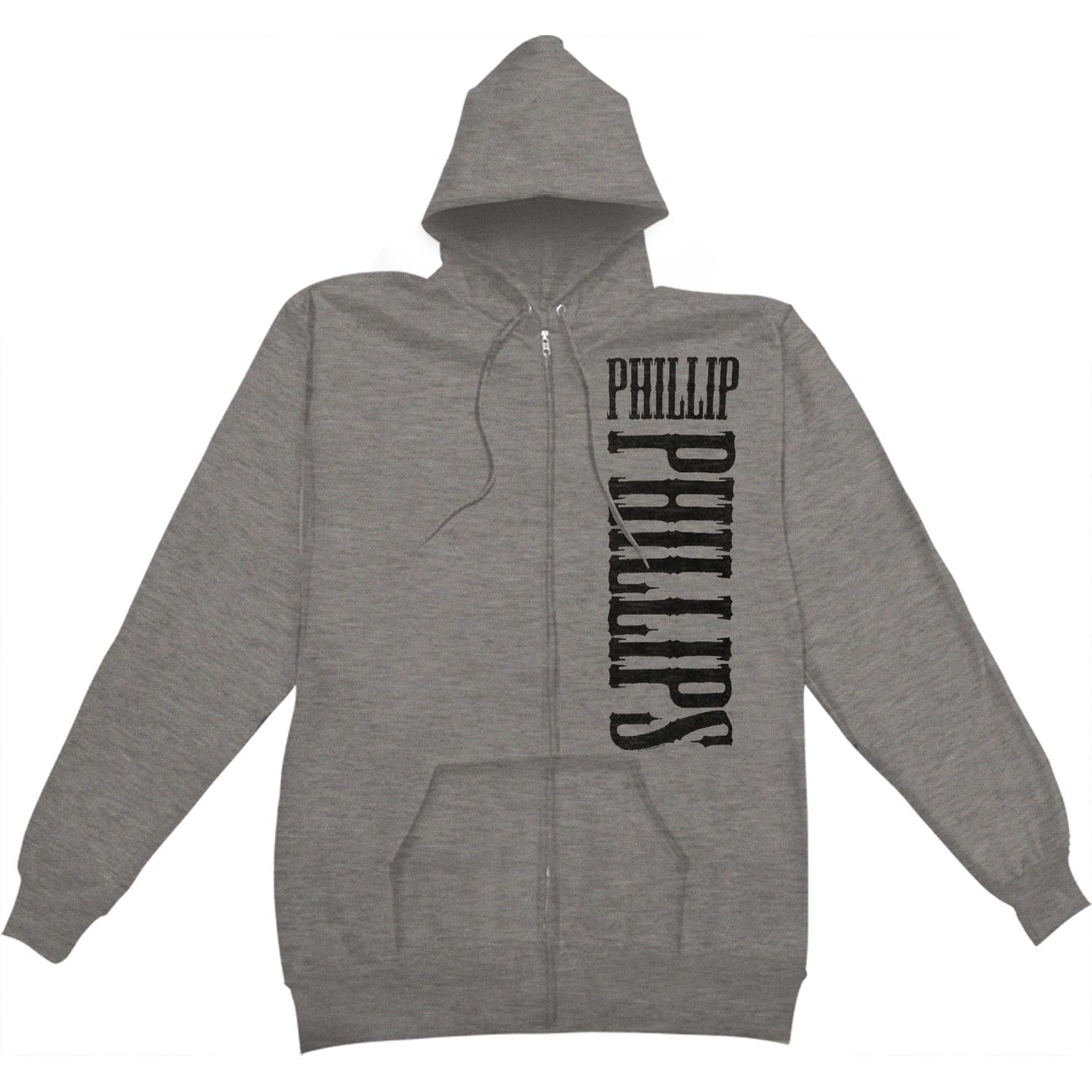 Phillip Phillips Logo Zippered Hooded Sweatshirt Front